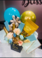 Picture of Elegant Gift Box Filled With Assorted Chocolates, Dryfruits, Artificial Flowers With Foil Balloons